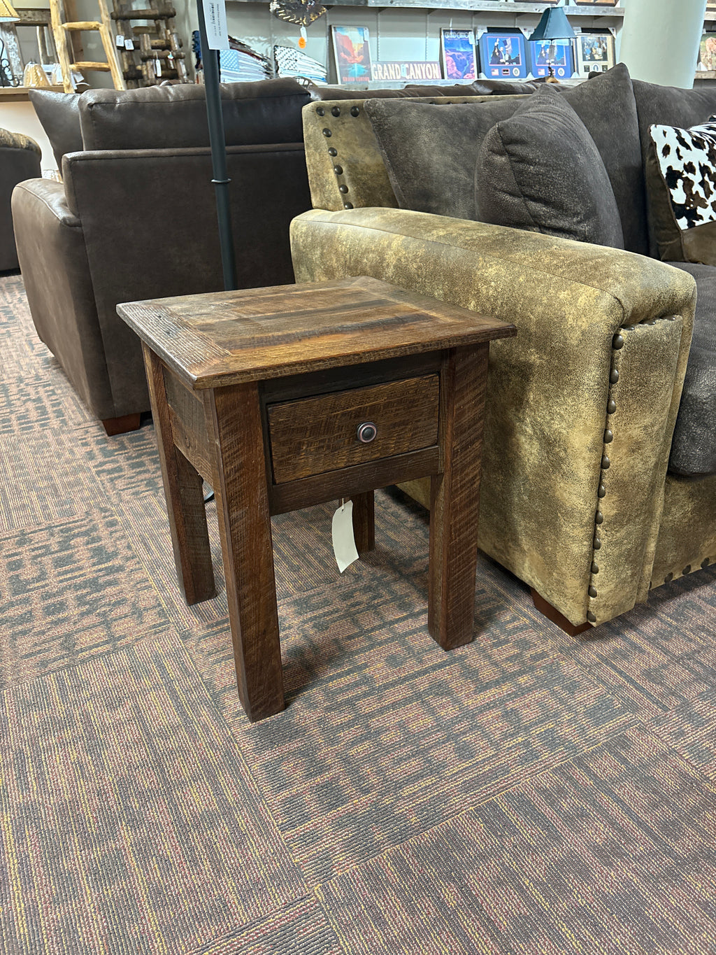 Barnwood One Drawer End Table