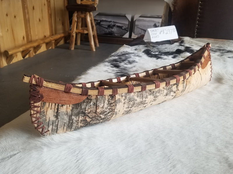 The Birch Store Small Birch Bark Decorative Canoe