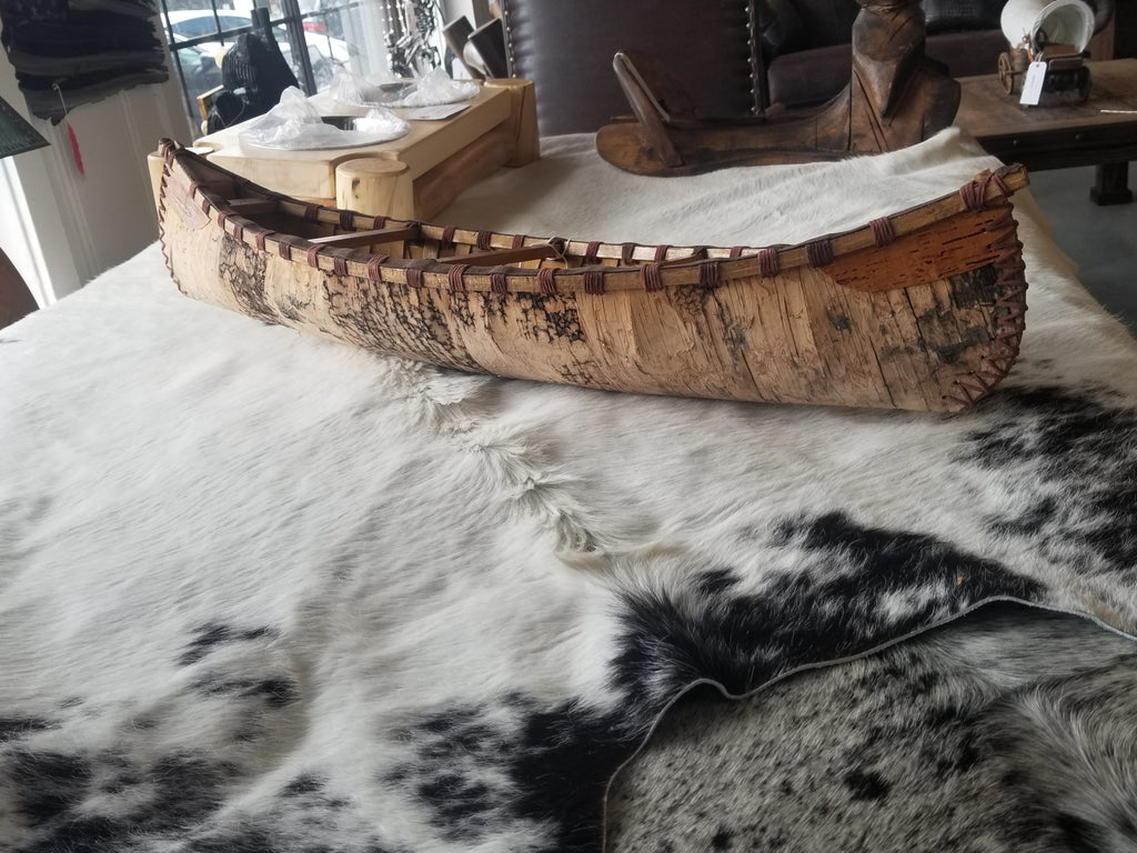 HANDMADE BIRCHBARK CANOE, 31" - STOCK ITEM!