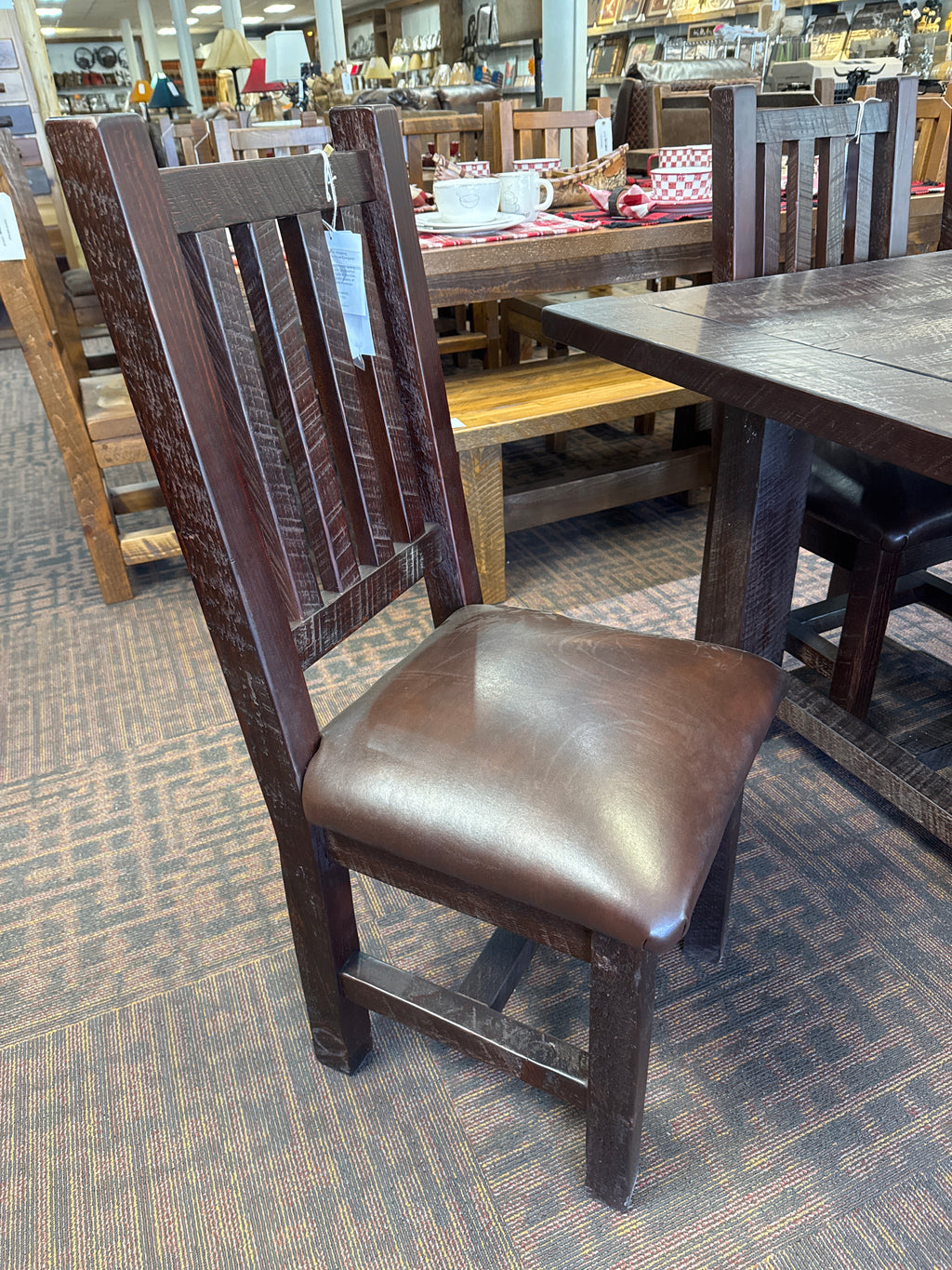 Woodshop Prarie Bistro side chair with leather seat and back - Stock Item! Save 20%!