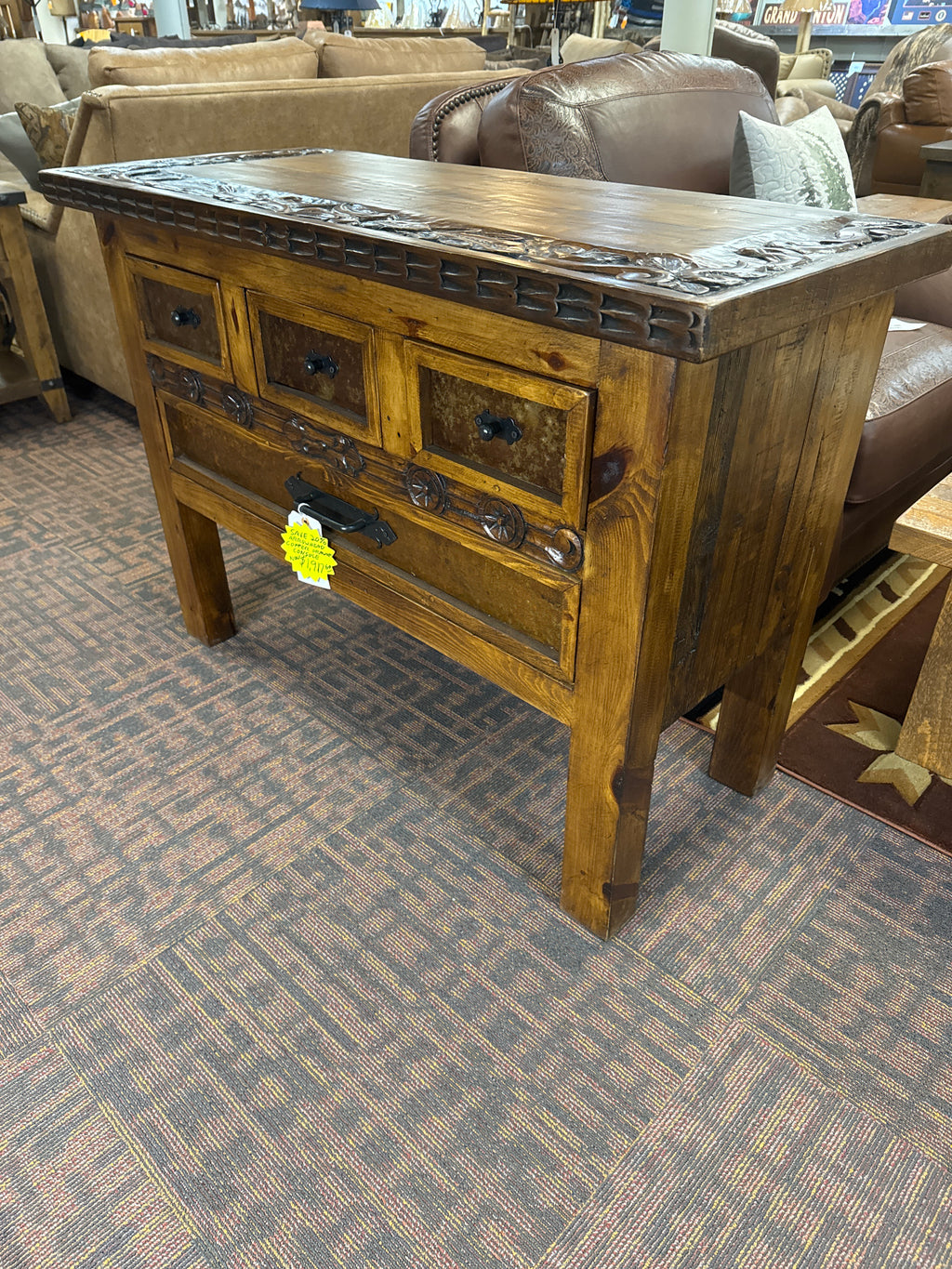 Copper accented, Arrowhead entry table - Stock Item! Save 20%!