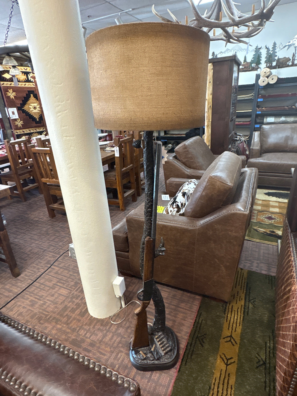 Gun Floor Lamp with Lampshade