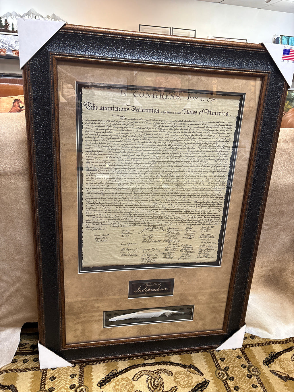 USA Declaration Plaque and Quill