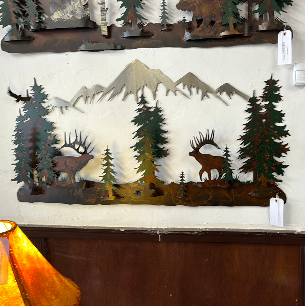 Elk 3-D metal Art 4ft - STOCK ITEM!