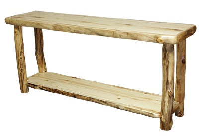 ASPEN LOG Sofa Table (72″W) in Natural Panel & Natural Log