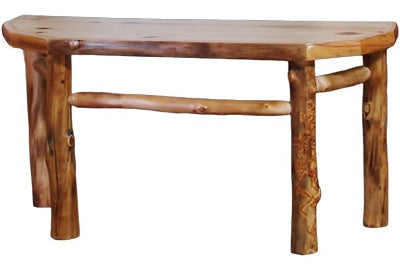 ASPEN LOG Foyer Table (60″W) in Natural Panel & Natural Log