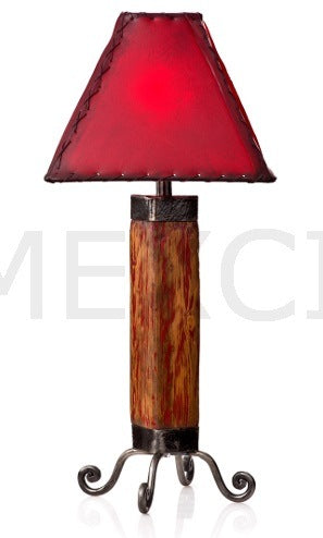 URBAN RUSTIC table lamp featuring barnwood look with metal accents. Stock Item!