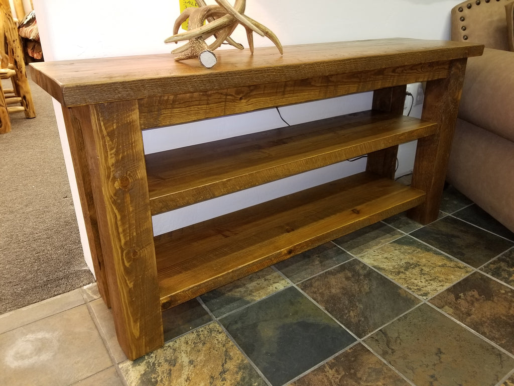 The Sawmill Collection sofa table 60" wide with extra shelf - Stock Item!