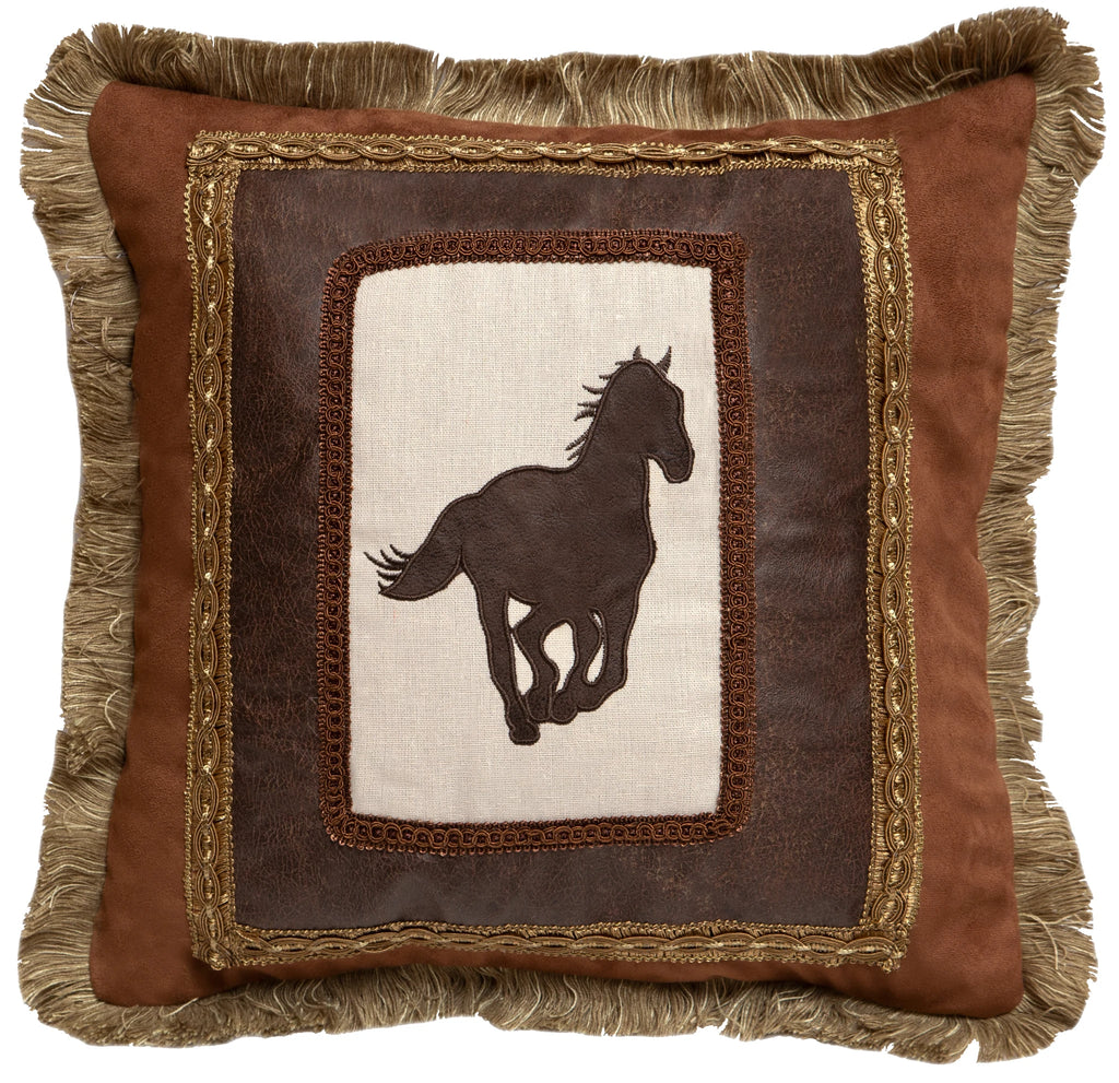 Framed Horse Throw Pillow - Stock Item!