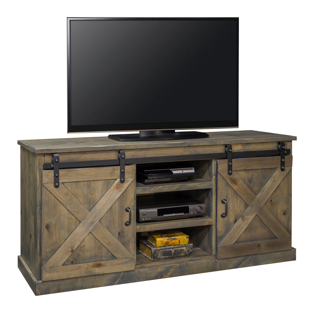 Farmhouse Collection 66" TV Console Barnwood Finish