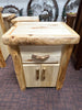 ASPEN LOG 1 DRAWER 2 DOOR NIGHTSTAND WITH SLIDING TOP - STOCK ITEM!