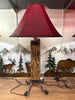 Wood Table Lamp Metal Accents HJTL 001 Black