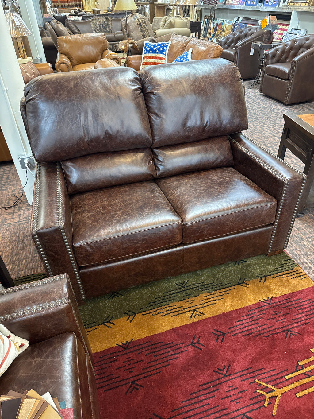 Ethan Leather Loveseat. Stock Item! Save 20%!
