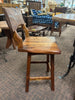 5 Piece Set - Mesquite Pub Table with Turquoise and Copper Inlay with a Iron Base