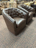 Houston Swivel Leather Barrel Chair. Stock Item! Save 30%!