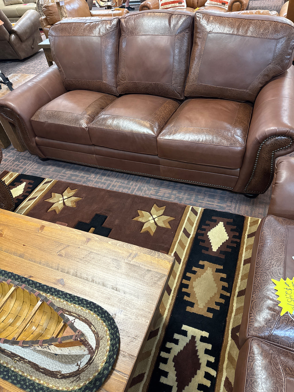 Paisley Leather Sofa. Stock Item! Save 20%!