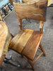 5 Piece Set - Mesquite Pub Table with Turquoise and Copper Inlay with a Iron Base
