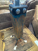 Wood Table Lamp Metal Accents HJTL 002 TURQUOISE