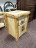 ASPEN LOG 1 DRAWER 2 DOOR NIGHTSTAND WITH SLIDING TOP - STOCK ITEM!