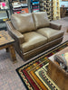 Ancient Brown Leather Loveseat - Stock Item! Save 20%!