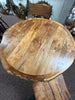 5 Piece Set - Mesquite Pub Table with Turquoise and Copper Inlay with a Iron Base