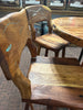 5 Piece Set - Mesquite Pub Table with Turquoise and Copper Inlay with a Iron Base