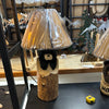 Black Bear in Stump Lamp Including Shade 30” Tall, Stock Item!