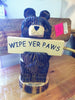 BEAR HOLDING "WELCOME" & "WIPE YER PAWS" 2 SIDED SIGN