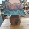 MESQUITE LAMP WITH TURQUOISE INLAY AND SOLID COPPER SHADE 22" - Stock Item!