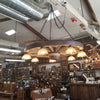 The Large Faux Wagon Wheel Chandelier with Downlights - Stock Item!