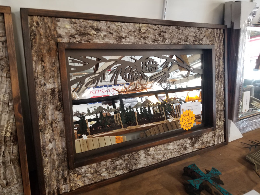 Aspen Bark Wall Mirror 24" X 36" - Stock Item!