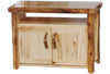 ASPEN LOG TV Stand in Flat Front (39″W)  in Natural Panel & Natural Log.