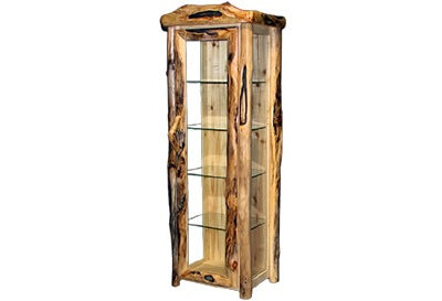 ASPEN LOG Display Cabinet in Log Front (27″W)  in Natural Panel & Gnarly Log
