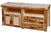 ASPEN LOG 2 Drawer TV Stand in Log Front (60″W) in Wild Panel & Natural Log.