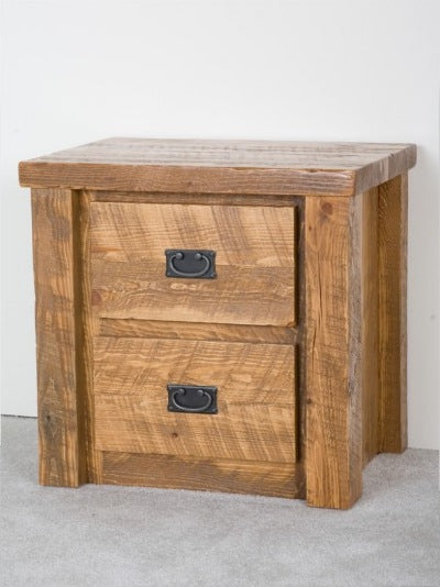 The Sawmill Collection Barnwood 2 drawer nightstand