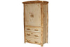 ASPEN LOG 3 Drawer Armoire in Flat Front (39″W)  in Natural Panel & Natural Log