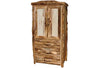 ASPEN LOG 3 Drawer Armoire in Log Front (39″W)  in Natural Panel & Natural Log.