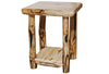 ASPEN LOG End Table (21″W) in Natural Panel & Gnarly Log.