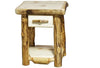 ASPEN LOG End Table with Drawer in Flat Front (21″W)  in Natural Panel & Natural Log.