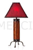 URBAN RUSTIC table lamp featuring barnwood look with metal accents. Stock Item!