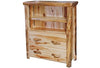 ASPEN LOG Short 2 Drawer Bookcase in Flat Front (39″W)  in Wild Panel & Natural Log.