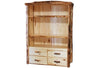 ASPEN LOG Tall 2 Drawer Bookcase in Flat Front (54″W)  in Natural Panel & Natural Log.
