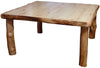 60″W Dining Table (60″L)  in Natural Panel & Natural Log.