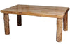 ASPEN LOG 42″ Dining Table (60″L)  in Wild Panel & Natural Log.