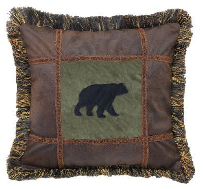 Bear on pine pillow Stock Item!