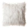 White Mongolian Faux Fur Pillow - Stock Item!