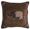 Wrangler Faux Leather Buffalo Pillow - Stock Item!