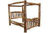 ASPEN LOG Corral Bed Queen  with Canopy option in Natural Log