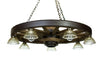 The Large Faux Wagon Wheel Chandelier with Downlights - Stock Item!